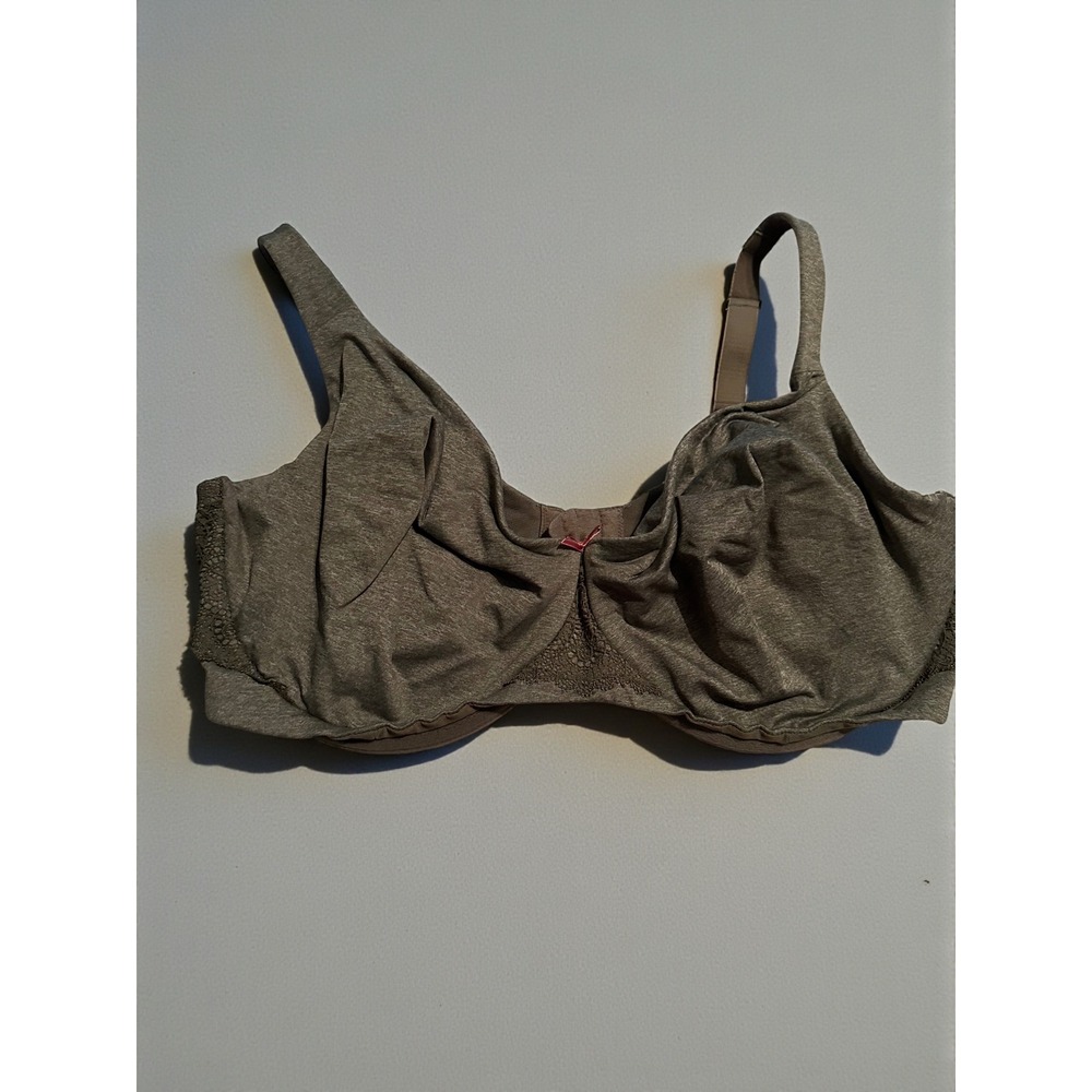 Cacique True Embrace Full Coverage Front Close Bra Heather Gray 42F Underwire